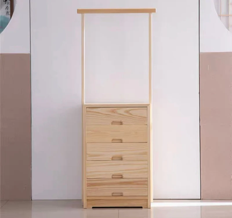 Coat Hanger Dresser With 5 Drawers Storage