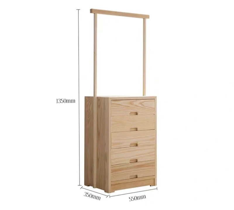 Coat Hanger Dresser With 5 Drawers Storage