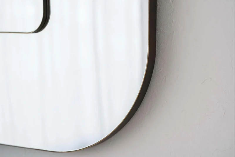 Espejo de pared cuadrado doble de metal 89×4×89 CM – oro envejecido – moderno – CUADRADO DOBLE