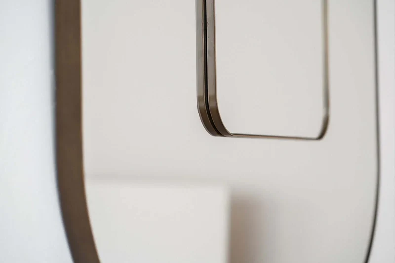 Espejo de pared cuadrado doble de metal 89×4×89 CM – oro envejecido – moderno – CUADRADO DOBLE
