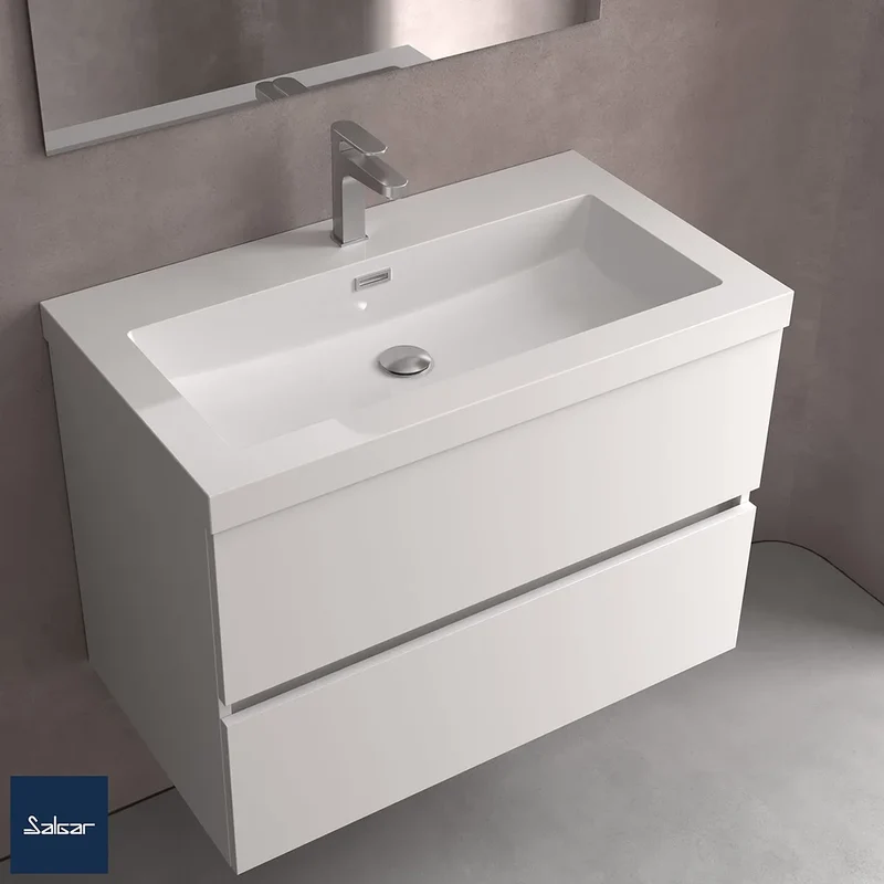Mueble de Baño 3 Cajones Salgar Spirit 60 cm Blanco Brillo