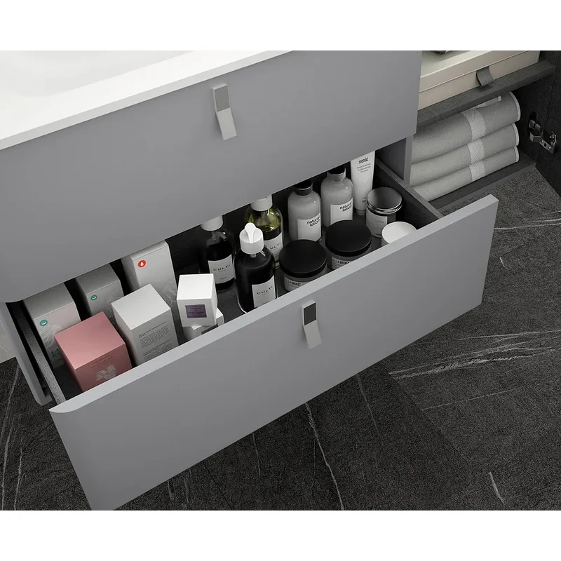 Mueble de Baño con Patas Lavabo sobre Encimera Salgar Uniiq 120 cm Gris Humo