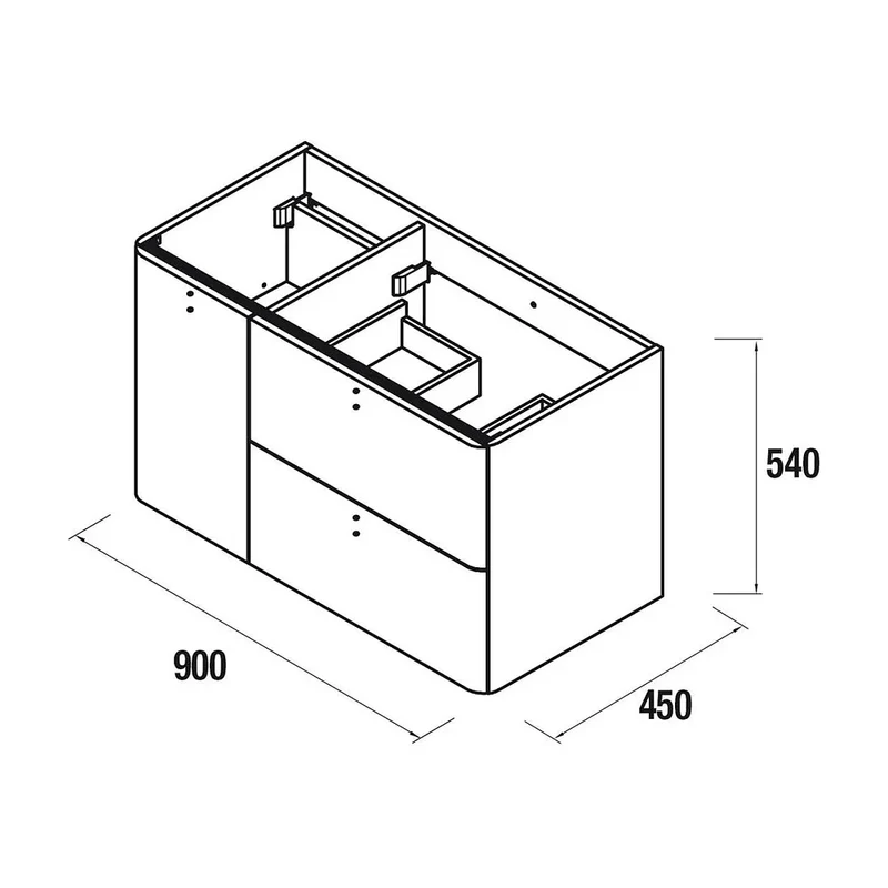 Mueble de Baño con Lavabo Salgar Uniiq 90 cm