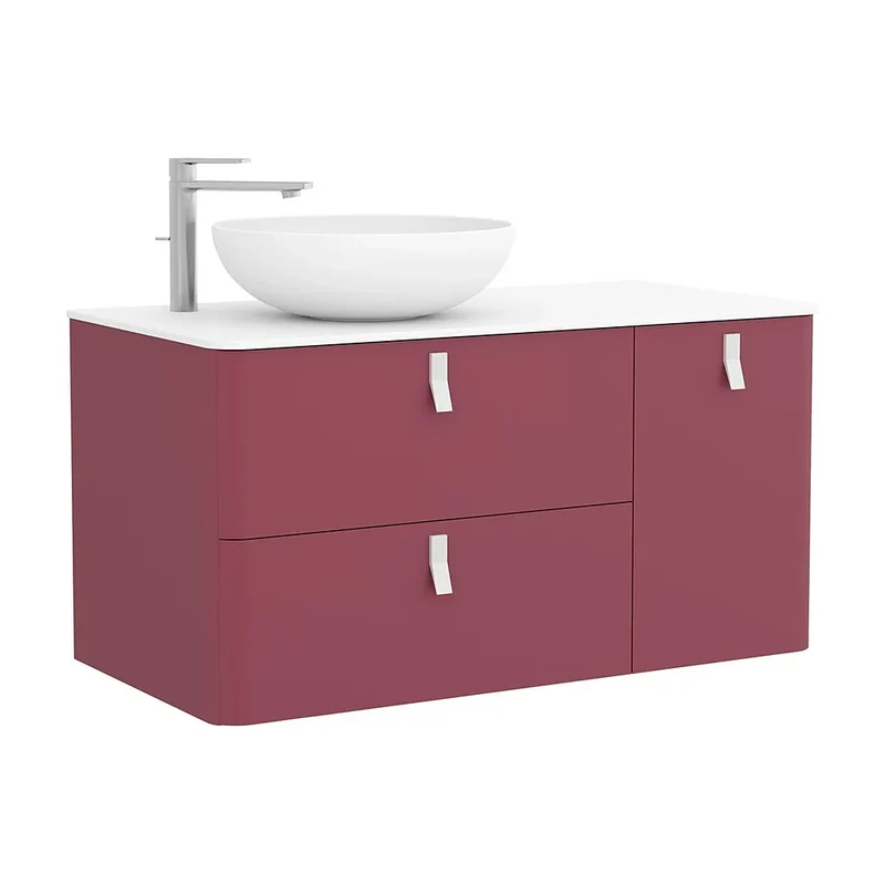 Mueble de Baño Lavabo sobre Encimera Salgar Uniiq 120 cm Granate