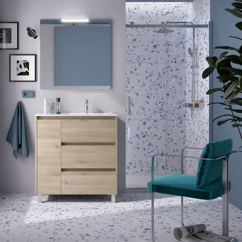 Mueble de Baño con Puertas Salgar Noja Roble Natural