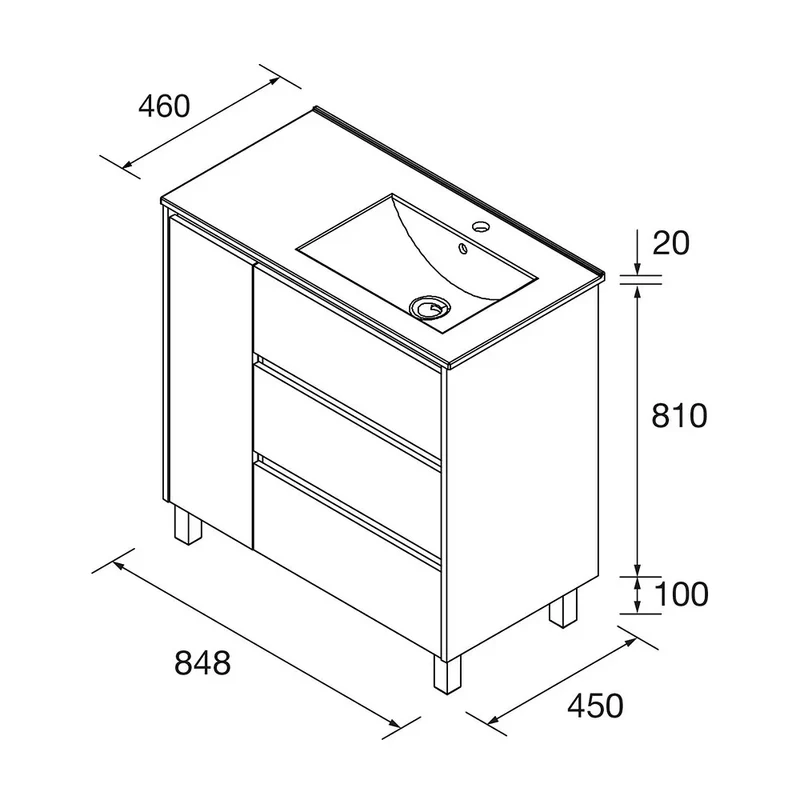 Mueble de Baño con Puertas Salgar Noja Roble Natural