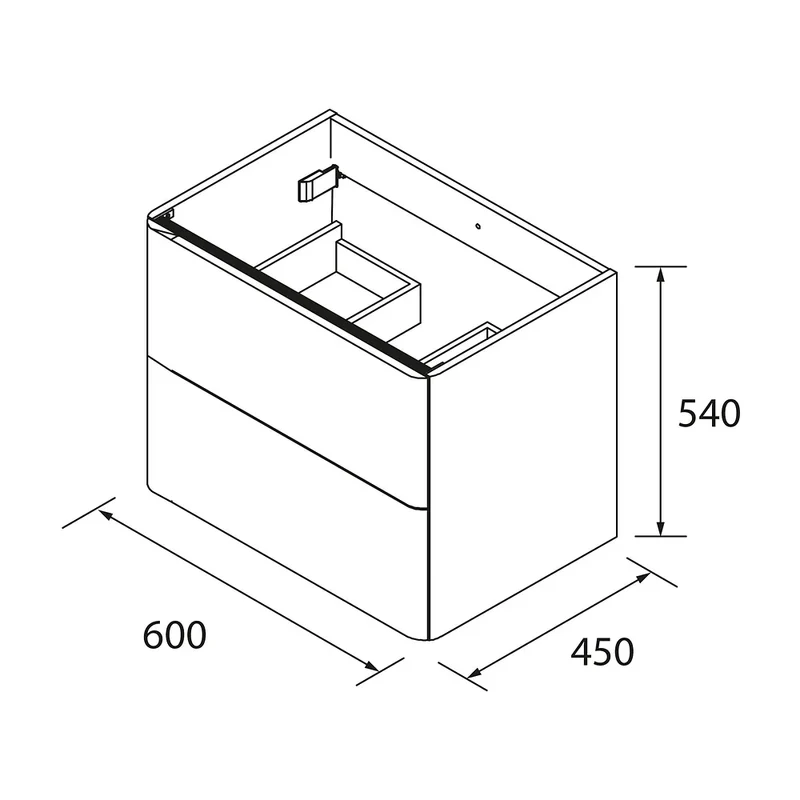 Mueble de Baño Suspendido con Lavabo y 2 Cajones Salgar Uniiq 60 cm