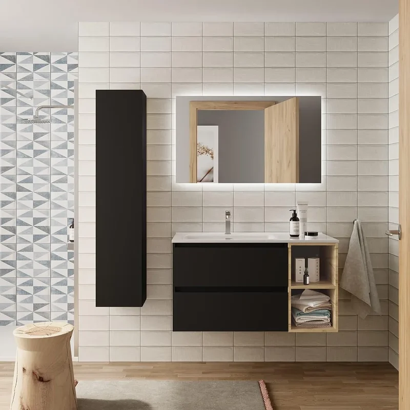 Mueble de Baño Salgar Bequia Negro Mate