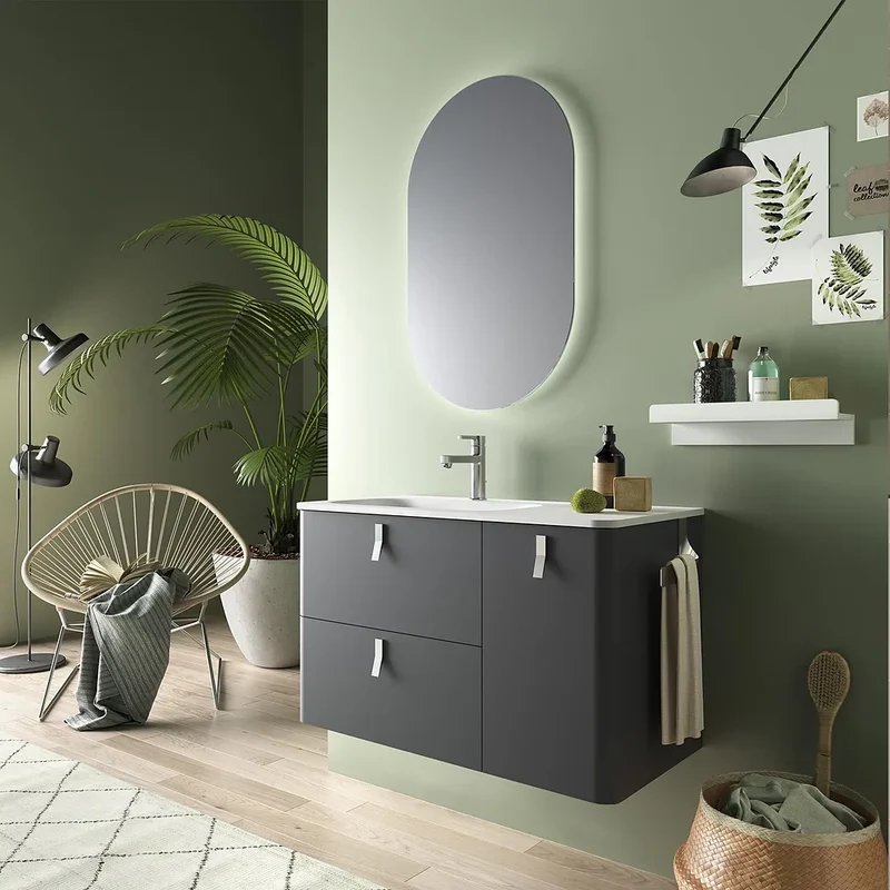 Mueble de Baño con Lavabo Salgar Uniiq 90 cm Gris Antracita
