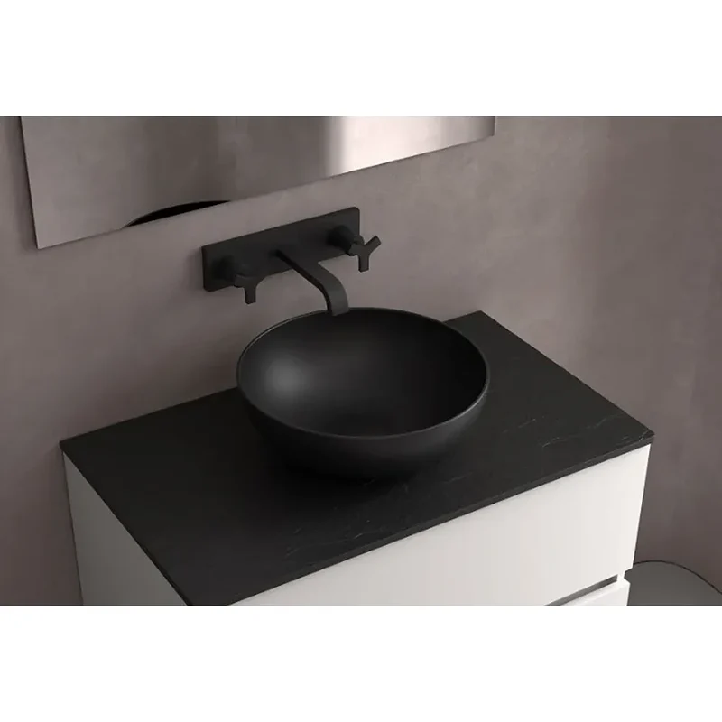 Mueble de Baño 2 Cajones Salgar Renoir 80 cm Negro