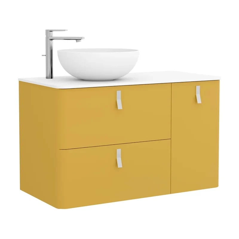 Mueble de Baño Lavabo sobre Encimera Salgar Uniiq 120 cm Amarillo Sol