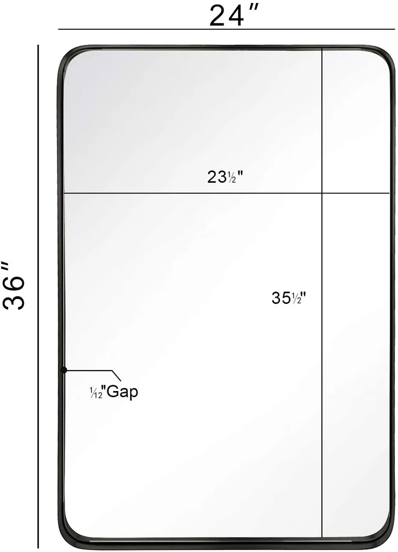 Espejo de pared para baño de acero inoxidable Odyssee