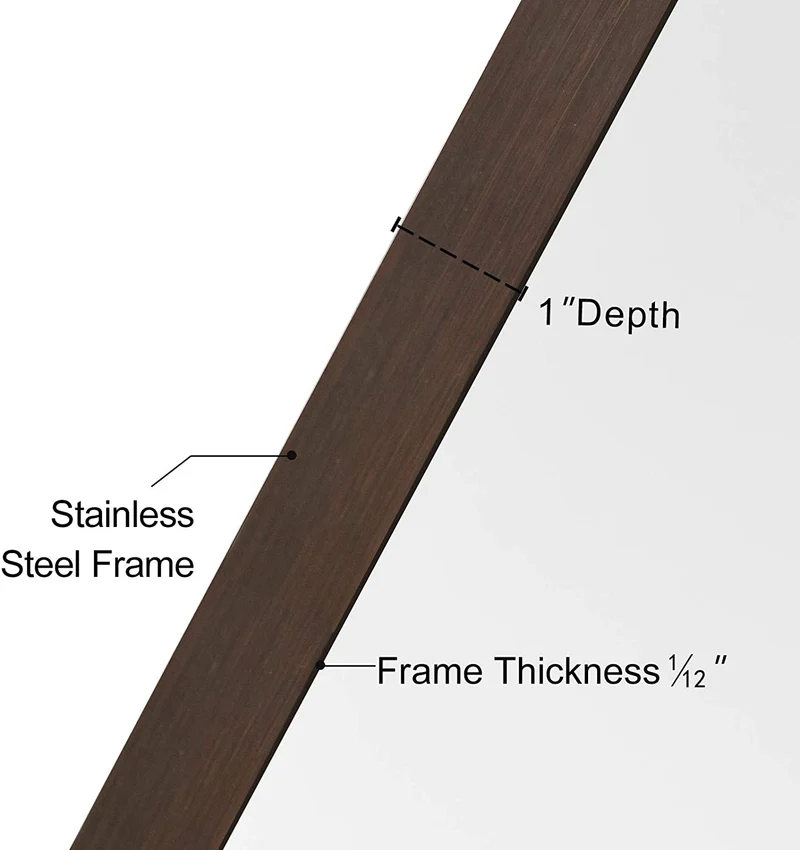 Espejo de pared para baño de acero inoxidable Odyssee