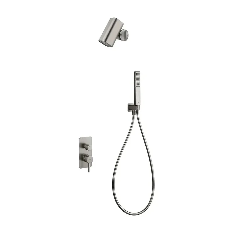 Conjunto Ducha Monomando Empotrado Toscana Con Rociador Tube Imex Níquel