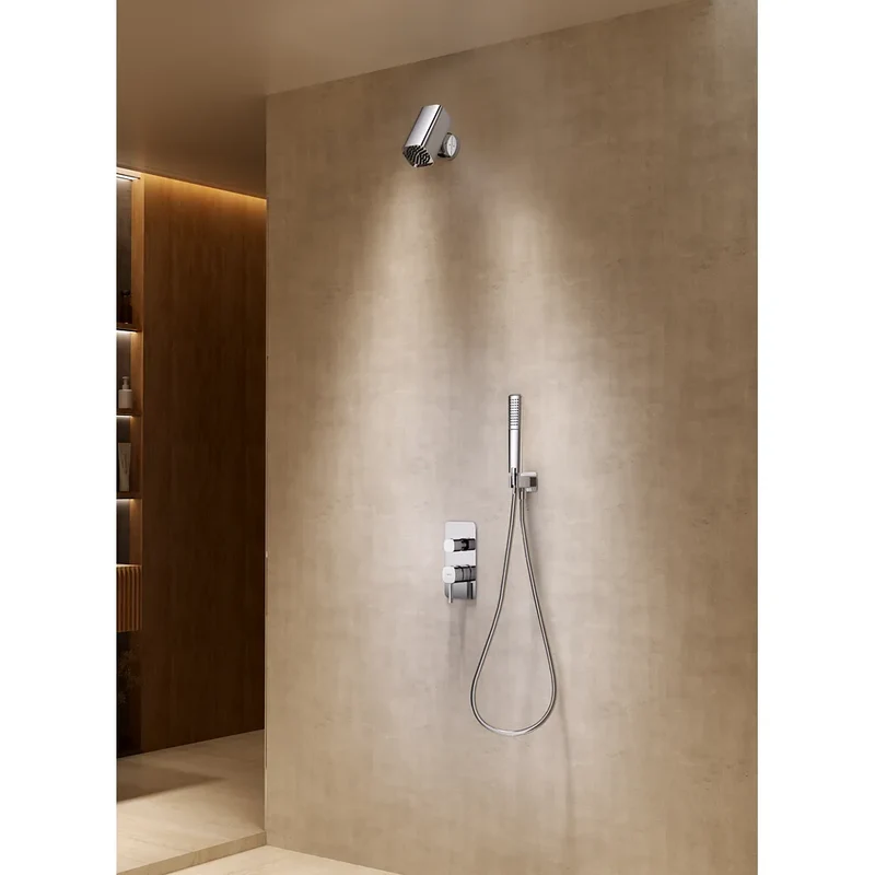 Conjunto Ducha Monomando Empotrado Toscana Con Rociador Tube Imex Cromo