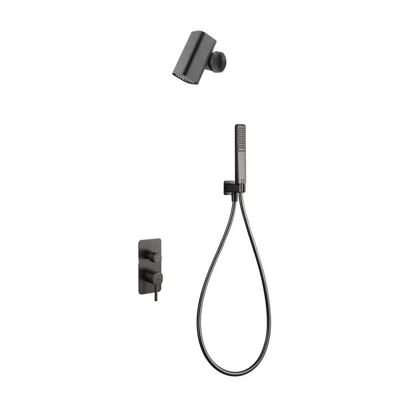 Conjunto Ducha Monomando Empotrado Toscana Con Rociador Tube Imex Black gun metal