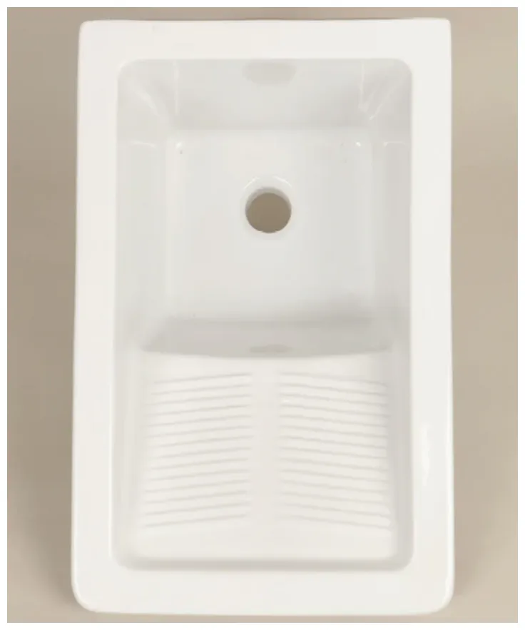 Pila con lavadero con acabado blanco brillo de porcelana Bingo Aquore