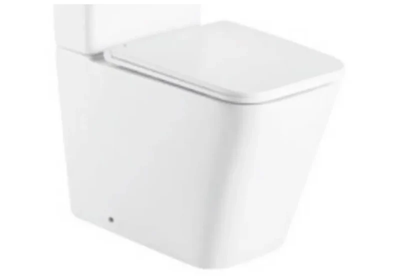 Taza de inodoro adosado a pared compacto de porcelana y acabado blanco brillo antibacteriano PISA de Aquore