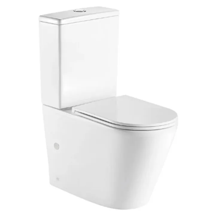 Taza de inodoro adosado a pared de porcelana y acabado blanco brillo descarga dual TURÍN de Aquore