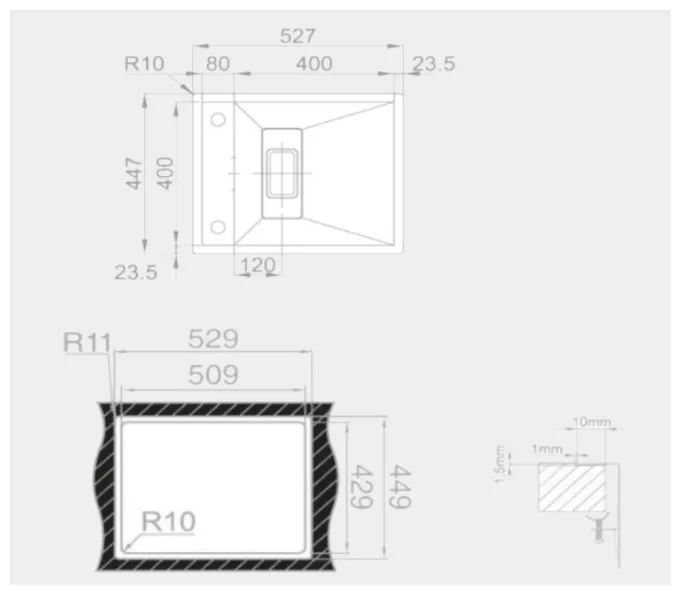 Fregadero de cocina con grifo integrado de acero inoxidable Invisible Class de Aquore