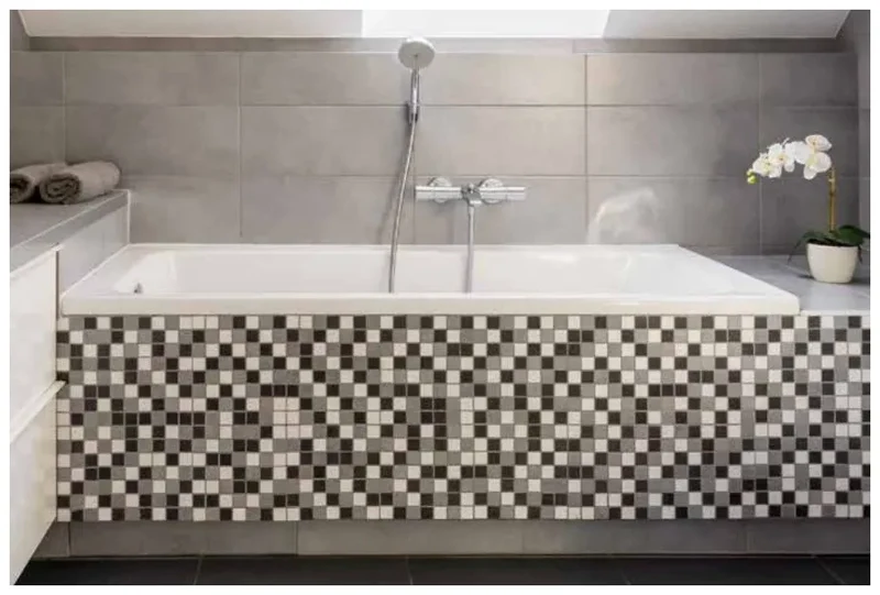 Bañera acrílica blanca encastrable de diseño clásico Ártico de Aquore
