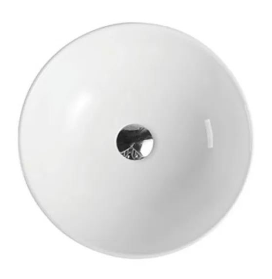Lavabo sobreencimera circular blanco de cerámica con interior curvo moderno Spin 40 de Aquore