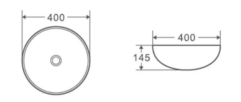 Lavabo sobreencimera circular blanco de cerámica con interior curvo moderno Spin 40 de Aquore