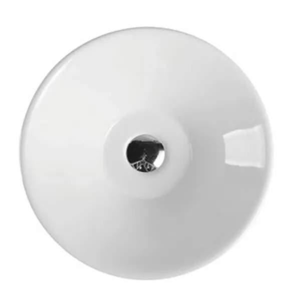 Lavabo sobreencimera blanco redondo de cerámica moderno y compacto sin grifería Spin 43 B de Aquore