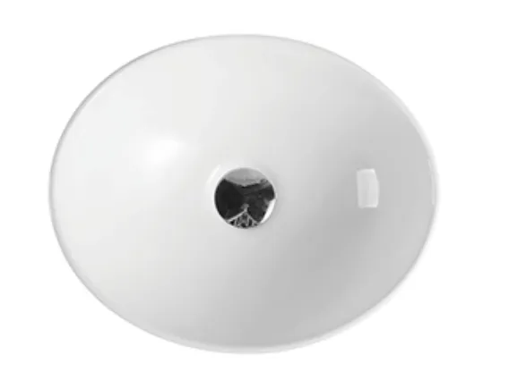 Lavabo sobreencimera olvado tipo bol de cerámica blanco borde fino compacto Boat 41 de Aquore