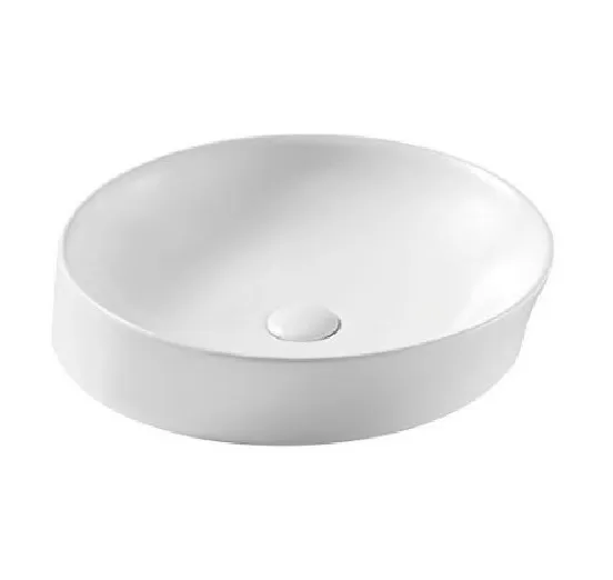 Lavabo sobreencimera circular de cerámica blanco 40 cm Till de Aquore