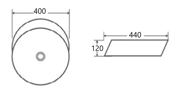 Lavabo sobreencimera circular de cerámica blanco 40 cm Till de Aquore