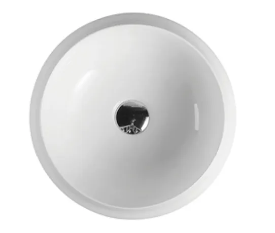 Lavabo sobreencimera ceramica blanca redondo borde fino Lusso 40 de Aquore