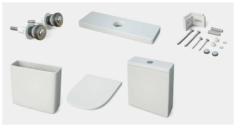 Inodoro completo Rimless a pared con salida dual y tapa amortiguada Nikko de Aquore