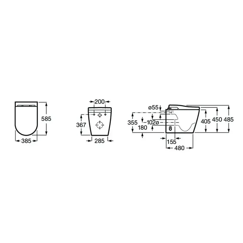 Roca In Wash A803063001 – Inodoro de Suelo con Cisterna Empotrada, Salida Horizontal, Blanco
