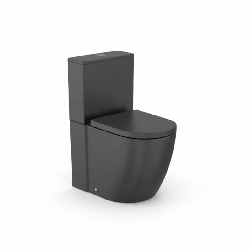 Roca Meridian – Inodoro de Pie Completo, Salida Dual, Negro Mate