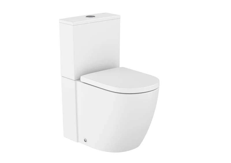 Roca Meridian – Inodoro de Pie Completo, Salida Dual, Blanco Mate