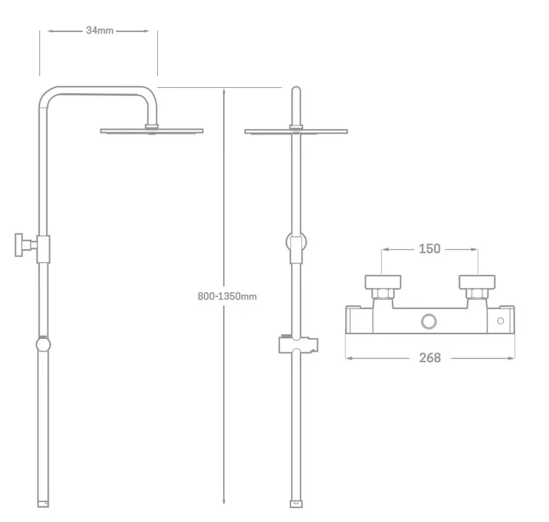 Columna de ducha termostática en latón – Källa
