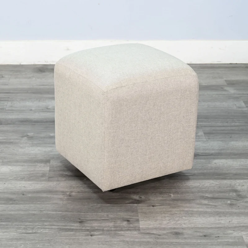 Gibson - Ottoman Cushion Stool With Casters - Wheat
