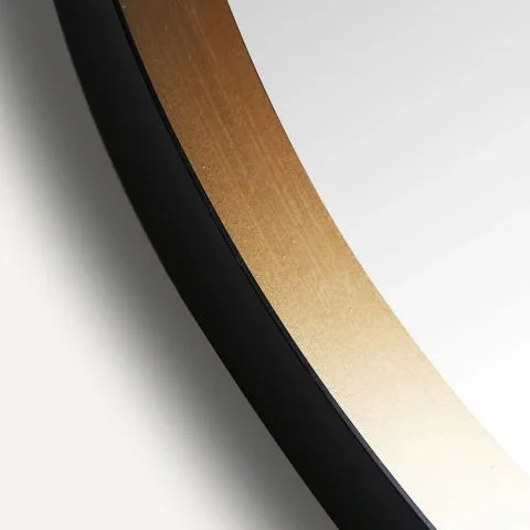 Espejo circular en hierro y madera Jacou