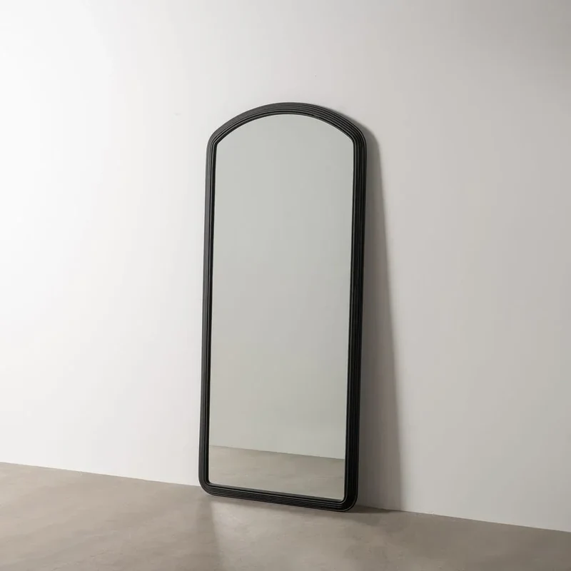 Espejo Vestidor Metal-Cristal Negro Miras
