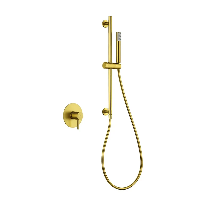 Set monomando empotrado 1 vía Monza con mango oro cepillado Imex