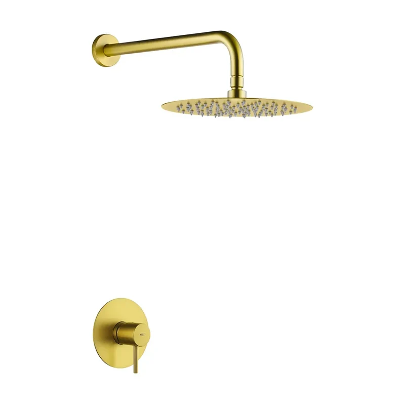 Set monomando empotrado 1 vía Monza con rociador oro cepillado Imex