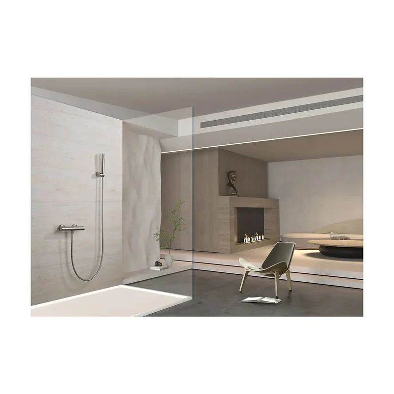 Kit ducha termostatico Monza níquel cepillado Imex
