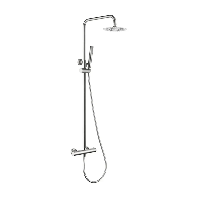 Conjunto ducha termostático Monza níquel cepillado Imex