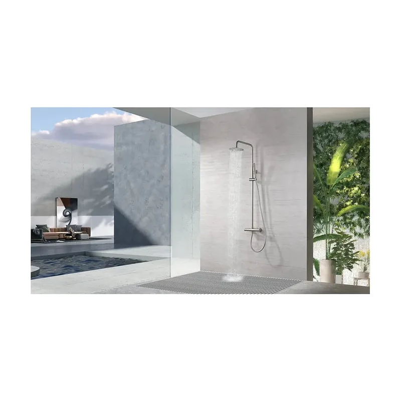 Conjunto ducha termostático Monza níquel cepillado Imex