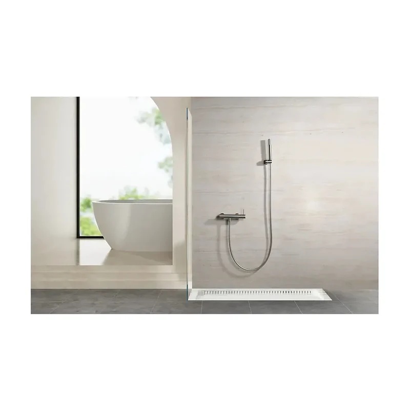 Monomando kit ducha Monza níquel cepillado Imex