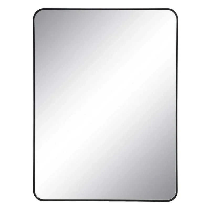 Espejo Negro Aluminio Cristal Rectangular Baeto