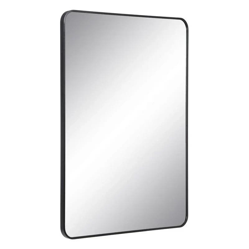Espejo Negro Aluminio Cristal Rectangular Baeto