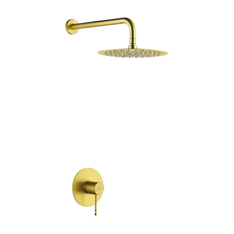 Set Monomando Empotrado 1 Vía Bless Con Rociador Oro Cepillado Imex