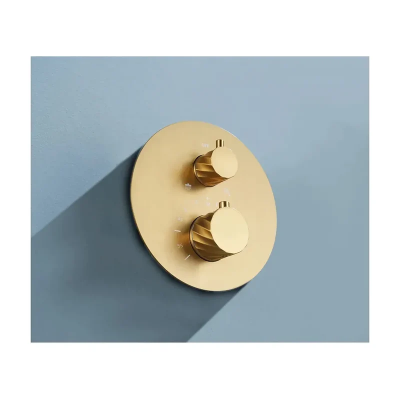 Conjunto ducha termostático empotrado Bless oro cepillado Imex